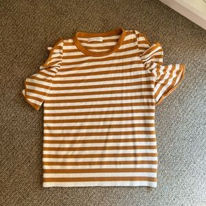 Anthropology short sleeve striped sweater.